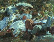 John Singer Sargent Group with Parasols painting